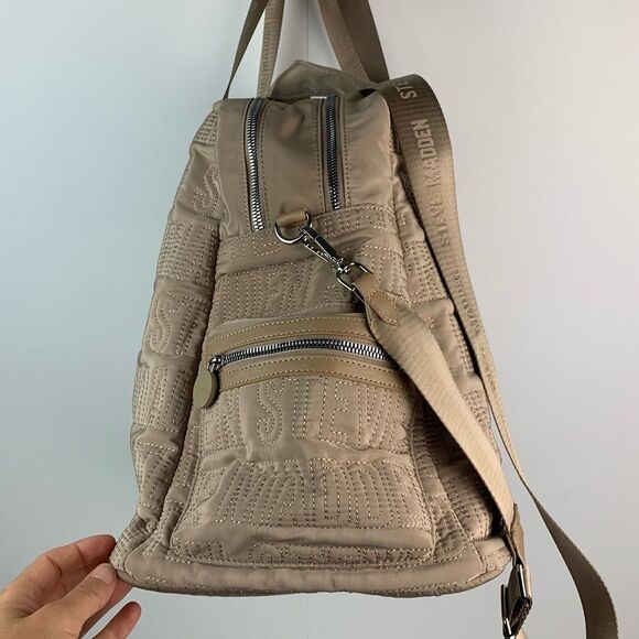 NWT Steve Madden Sand Bnyla weekender oversized tote bag large luggage logo - Picture 6 of 11